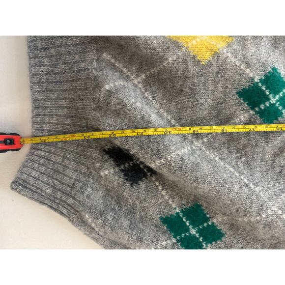 West Island Trading Co Wool Argyle Sweater Gray Multicolor Diamond Knit Size S - Picture 4 of 7